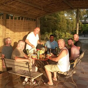 Dinner in Zebrabar campsite St. Louis, Senegal