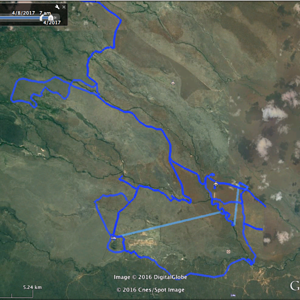 Meru NP route.png