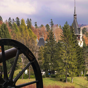 peles castle with gun.JPG