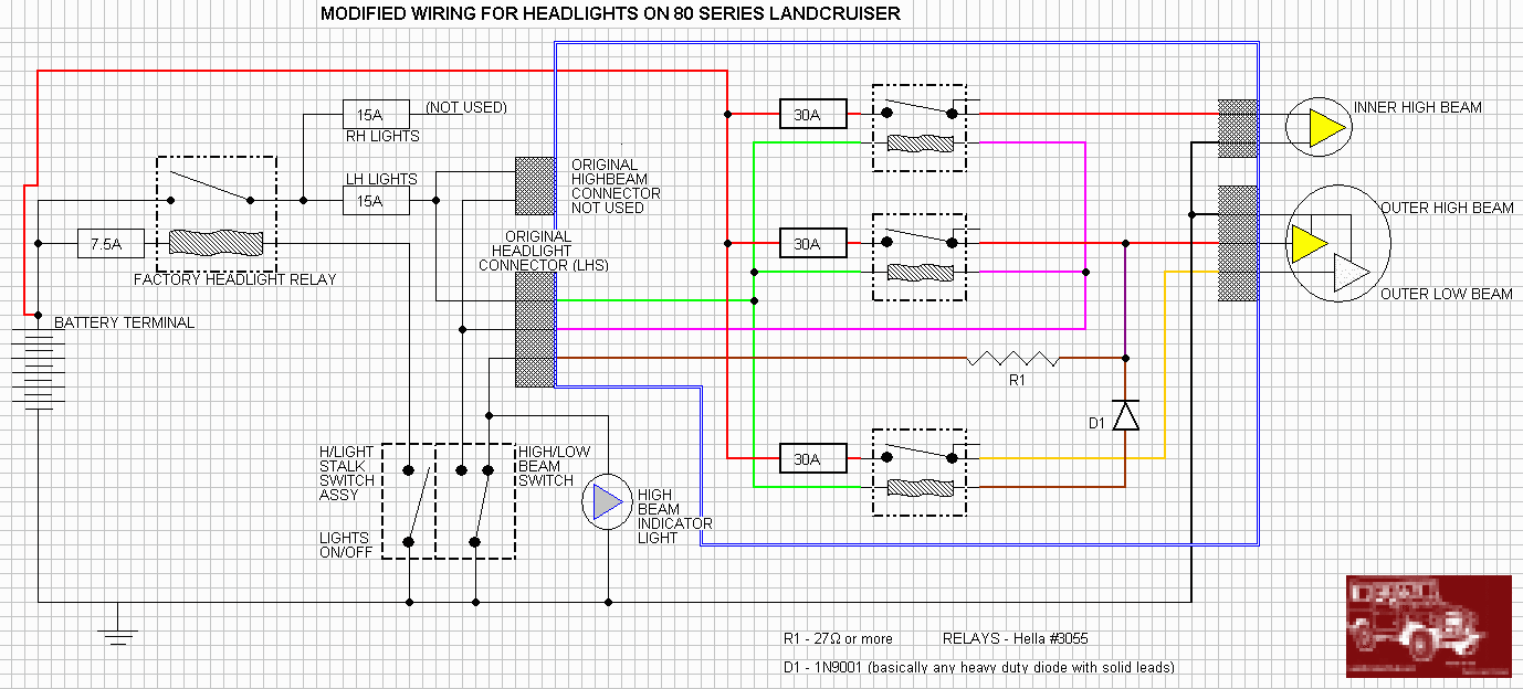 Wiring Diagram To Install Headlight Upgrade 60 Or 80